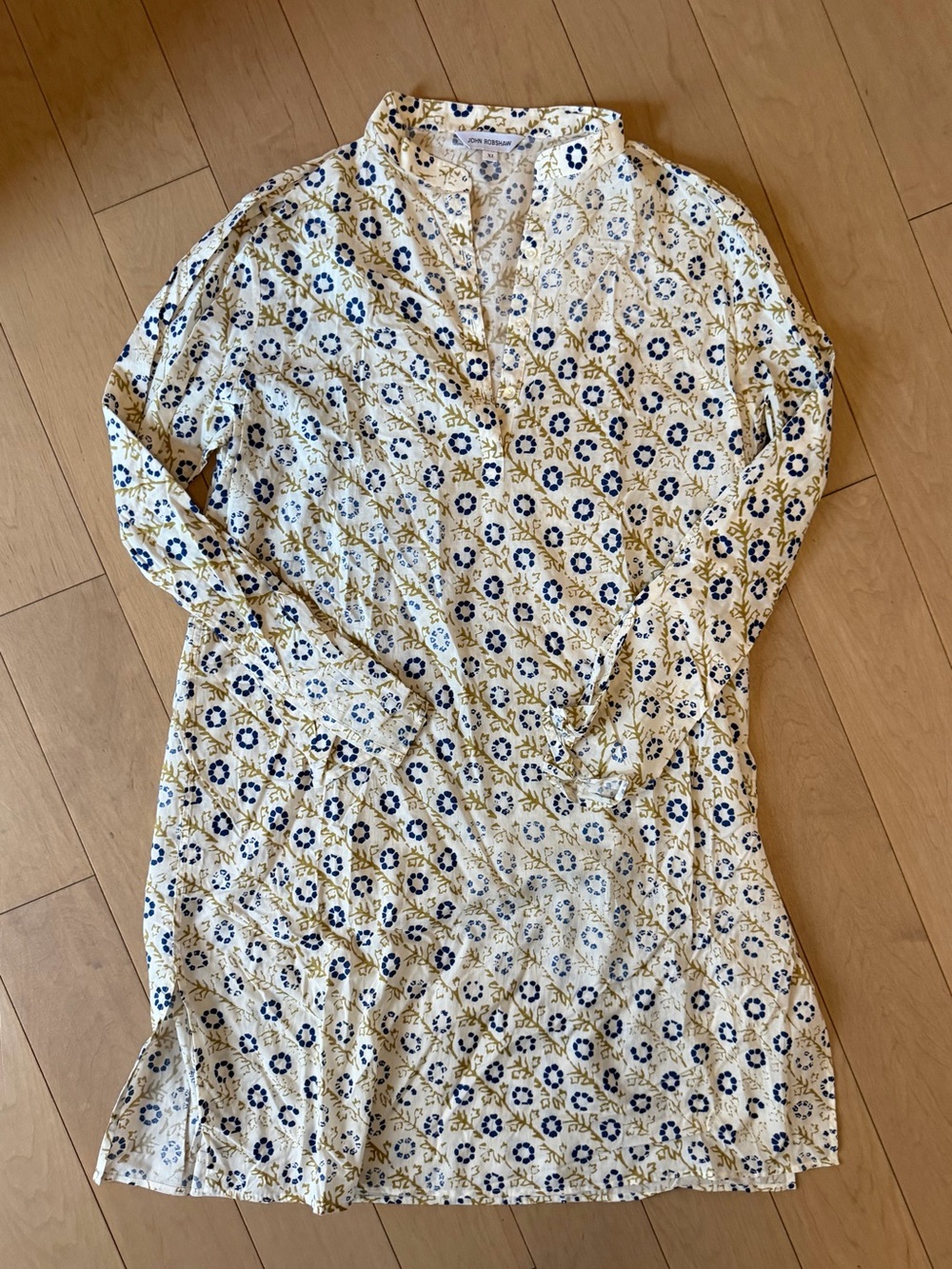 John Robshaw cotton tunic coverup blue XL